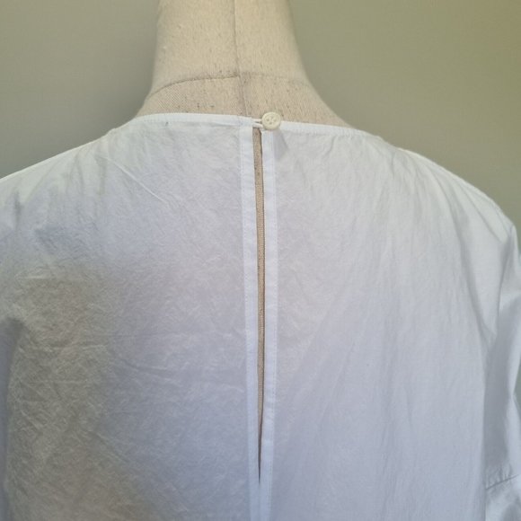 COS White Boxy Cotton Cold Shoulder Long Sleeve Blouse Size L - Picture 6 of 8